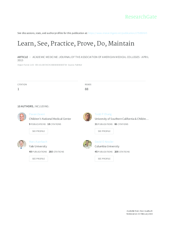 (PDF) Learn, See, Practice, Prove, Do, Maintain: An Evidence-Based ...