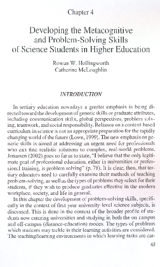 (PDF) Developing the Metacognitive and Problem-Solving Skills of ...