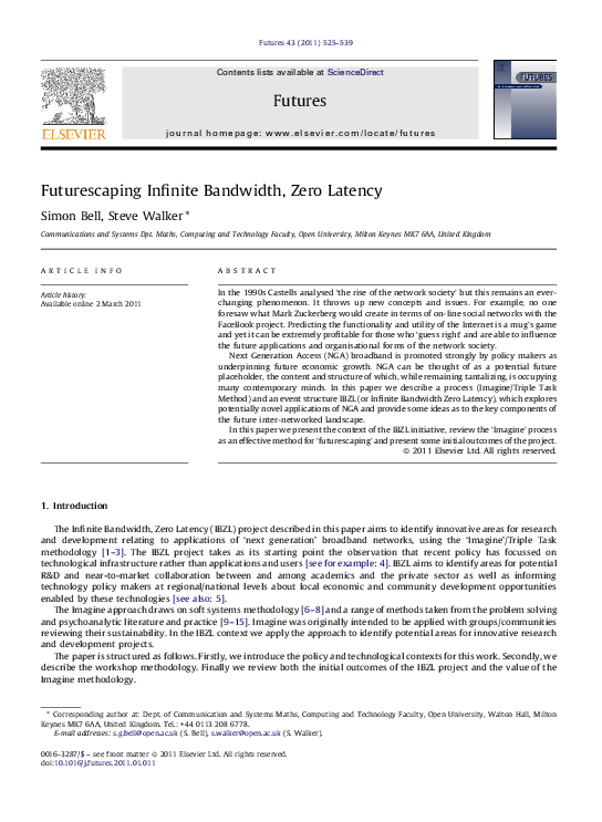 (PDF) Futurescaping Infinite Bandwidth, Zero Latency