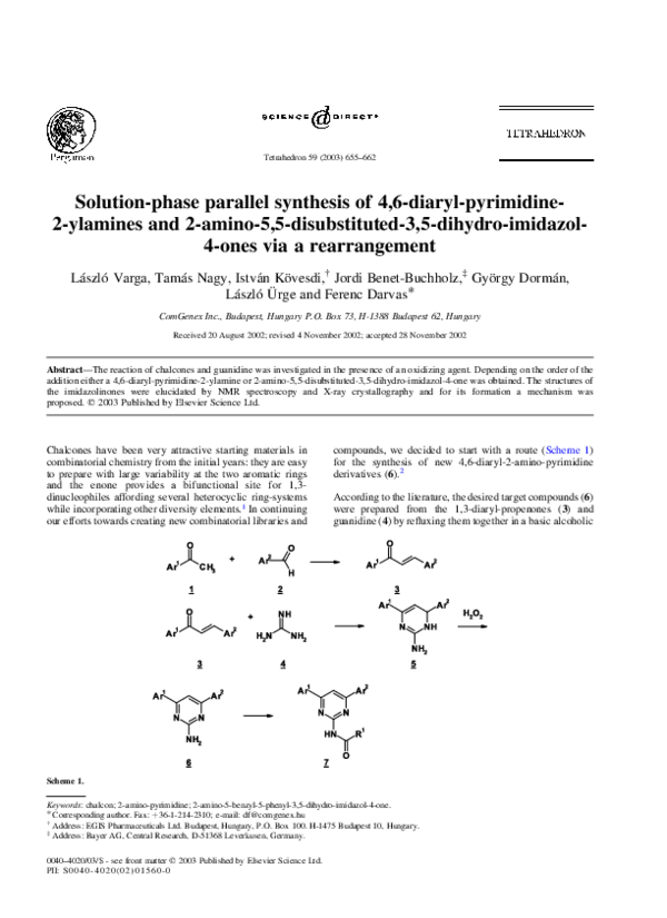 (PDF) Solution-phase parallel synthesis of 4,6-diaryl-pyrimidine-2 ...