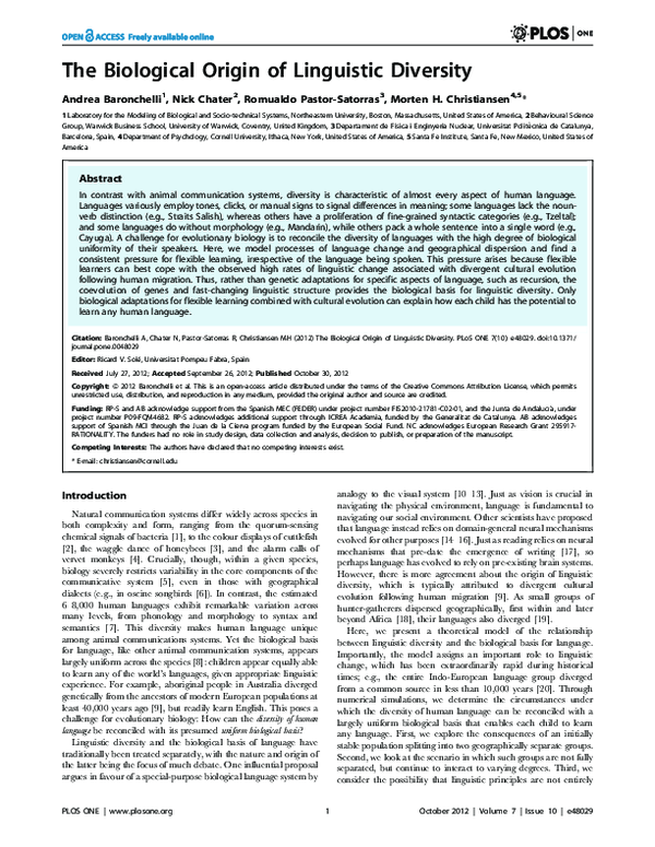 PDF The Biological Origin Of Linguistic Diversity Nick Chater pdf-the-biological-origin-of-linguistic-diversity-nick-chater