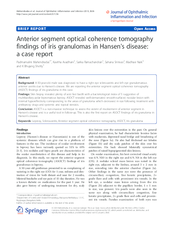 (PDF) Anterior Segment Optical Coherence Tomography of Conjunctival Nevus