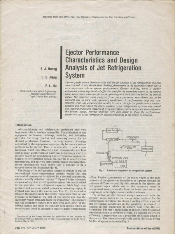 (PDF) Ejector Performance Characteristics and Design Analysis of Jet ...
