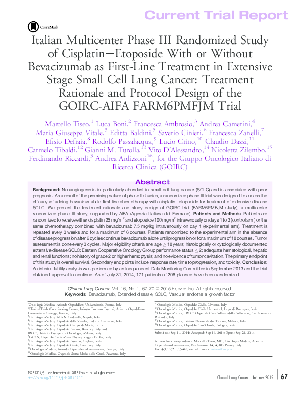 (PDF) Italian Multicenter Phase III Randomized Study of Cisplatin ...