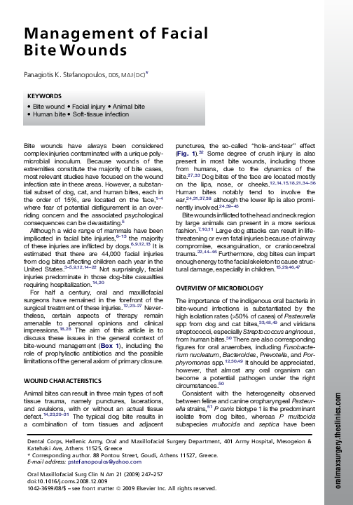 management for dog bite