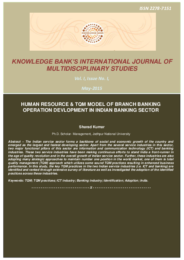 (PDF) HUMAN RESOURCE & TQM MODEL OF BRANCH BANKING OPERATION DEVLOPMENT ...