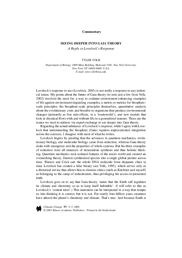 Gaia hypothesis example image
