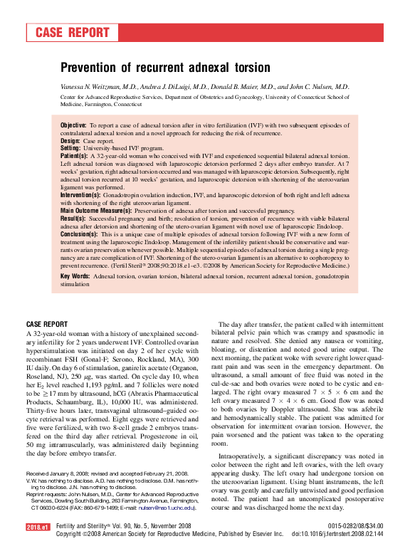 (PDF) Minimal surgery for the twisted ischaemic adnexa can preserve