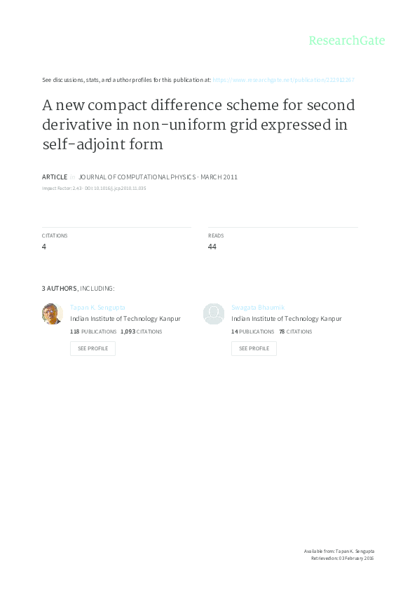 (PDF) A new compact difference scheme for second derivative in non ...