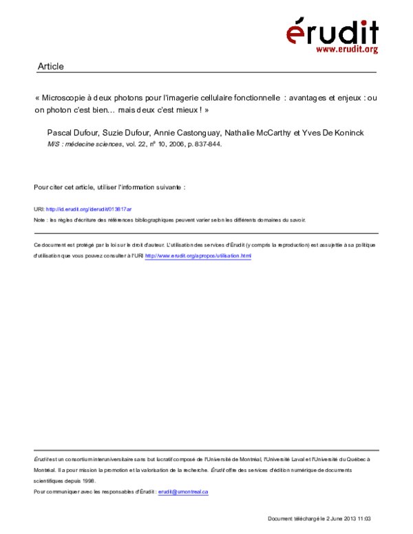 (PDF) Two-photon laser scanning fluorescence microscopy using photonic ...