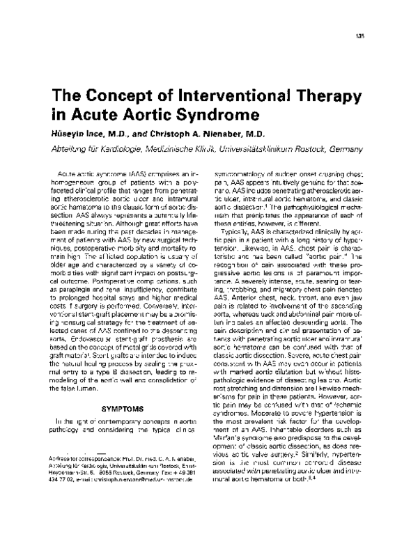 (PDF) The Concept of Interventional Therapy in Acute Aortic Syndrome
