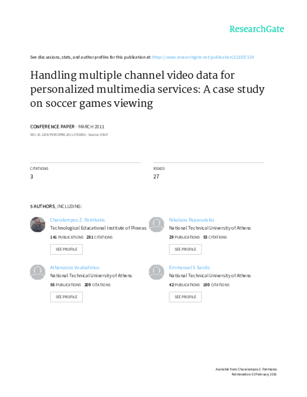 (PDF) Handling multiple channel video data for personalized multimedia ...