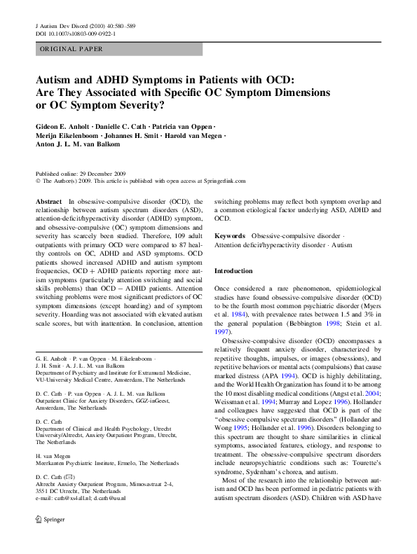 Ocd symptoms essay image