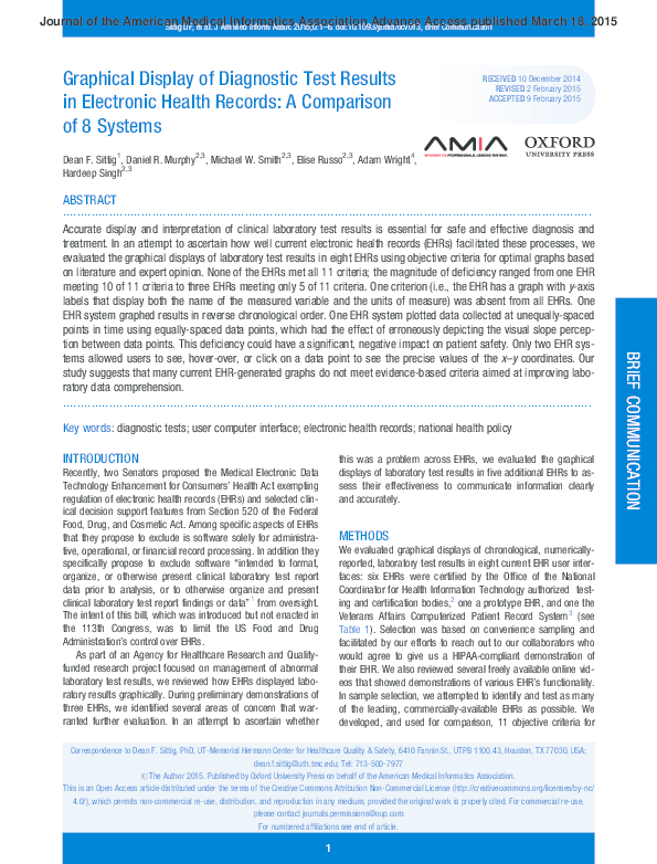 (PDF) Graphical Display of Diagnostic Test Results in Electronic Health ...