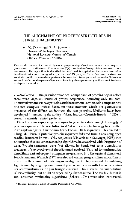 (PDF) The alignment of protein structures in three dimensions