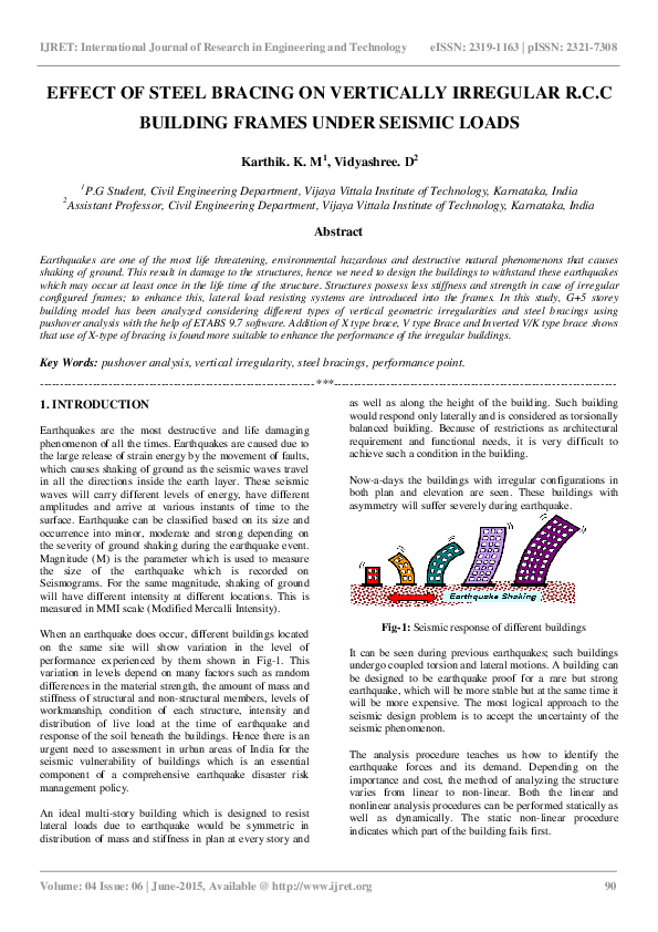 (PDF) EFFECT OF STEEL BRACING ON VERTICALLY IRREGULAR R.C.C BUILDING
