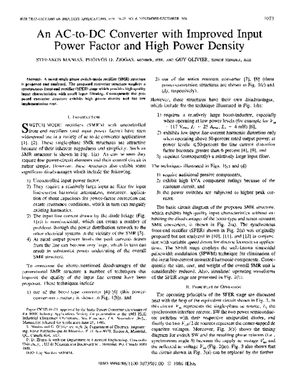 (PDF) An AC-to-DC Converter with Improved Input Power Factor and High ...