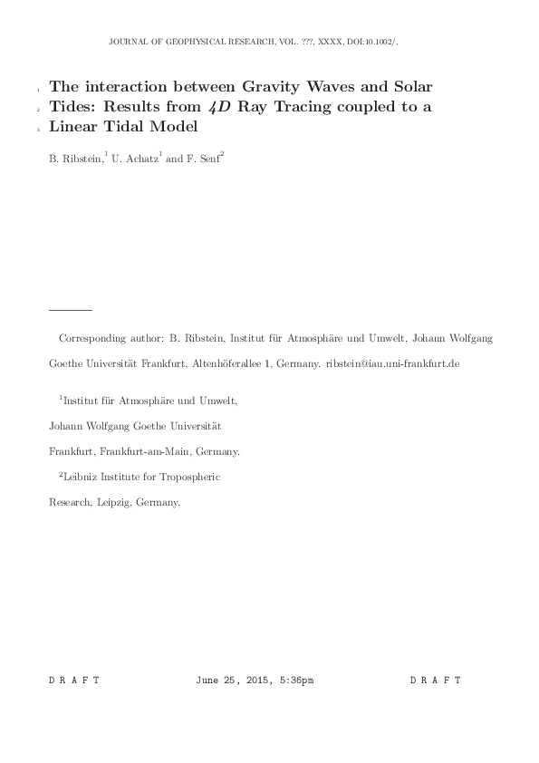 The interaction between Gravity Waves and Solar Tides: results from 4D ...