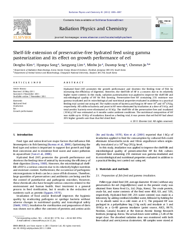 (PDF) Shelflife extension of preservativefree hydrated feed using