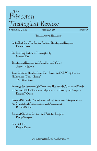 (PDF) Brevard Childs as Critical and Faithful Exegete