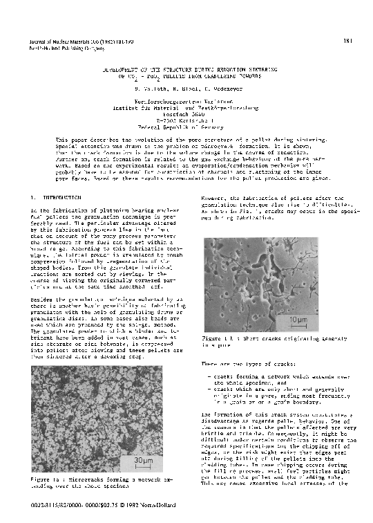 (PDF) Development of the structure during reduction sintering of UO2 ...
