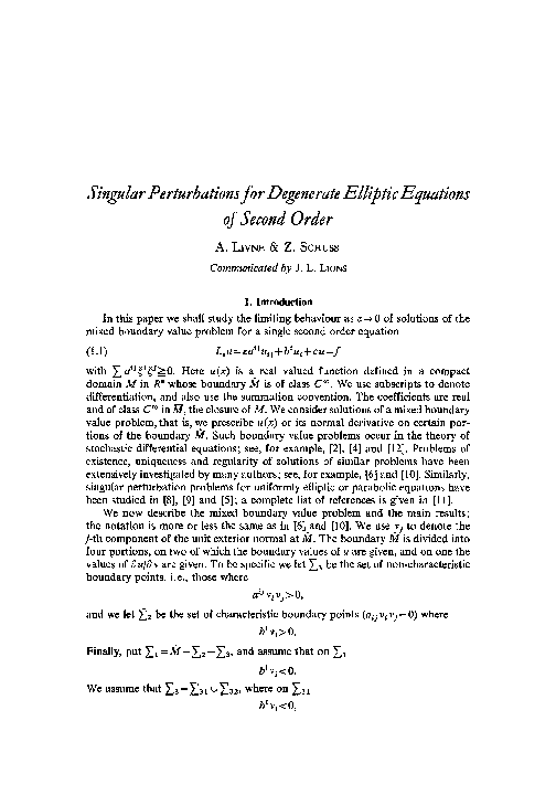 (PDF) Singular perturbations for degenerate elliptic equations of ...