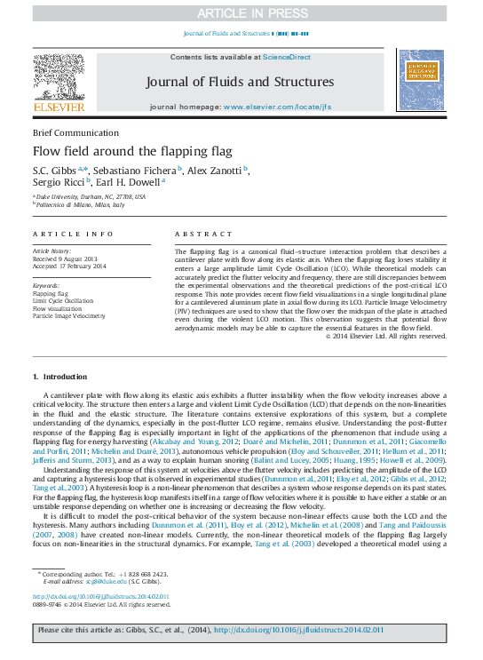(PDF) Flow field around the flapping flag