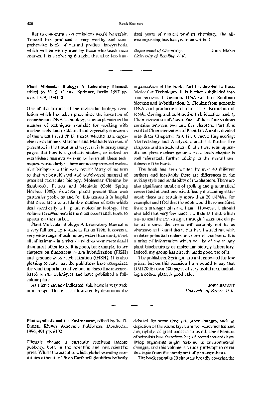 (PDF) Plant molecular biology A laboratory manual John Bryant