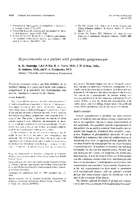 (PDF) Hyperzincemia in a patient with pyoderma gangrenosum | Frank ...