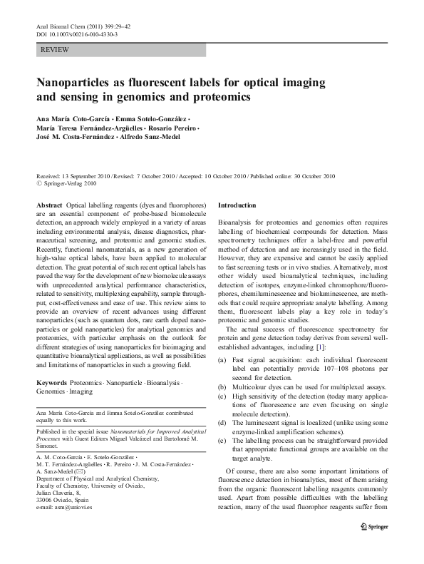 (PDF) Nanoparticles as fluorescent labels for optical imaging and ...