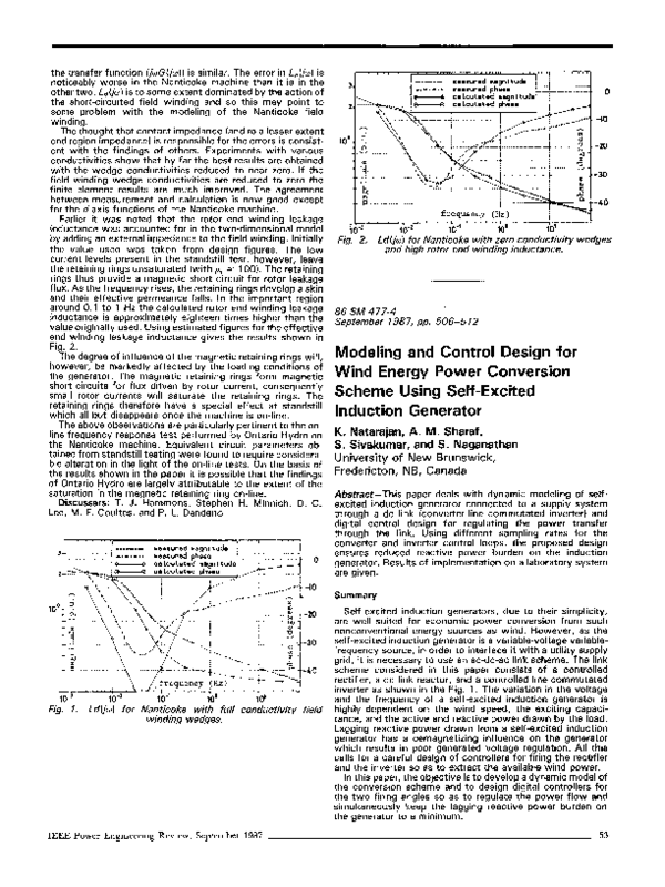 (PDF) Modeling and Control Design for Wind Energy Power Conversion ...
