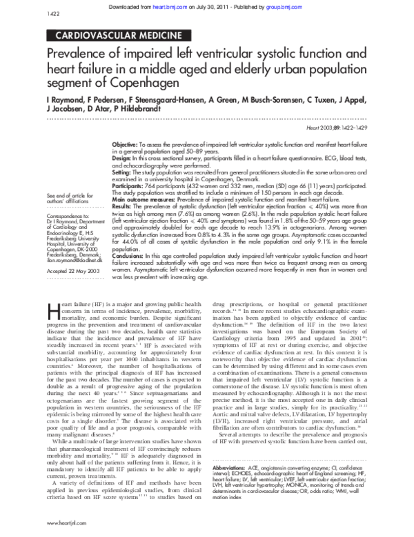 (PDF) Prevalence of impaired left ventricular systolic function and ...