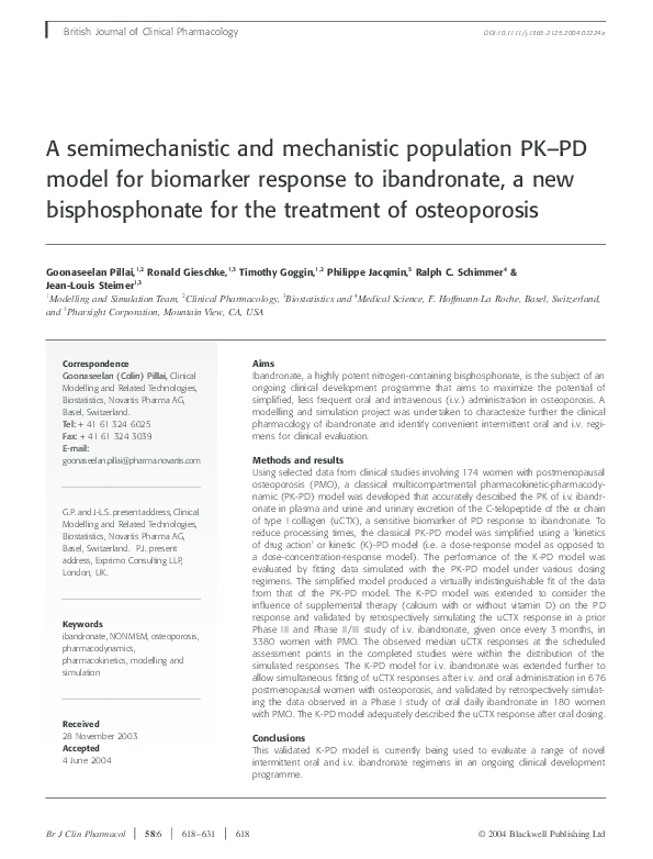 (PDF) A semimechanistic and mechanistic population PK-PD model for ...