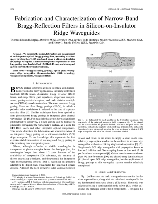(PDF) Fabrication and characterization of straight and compact S-bend ...
