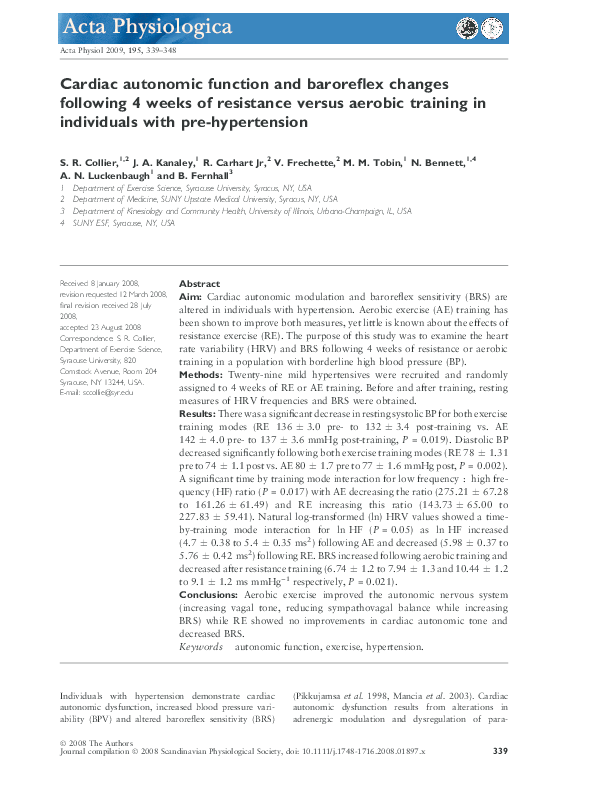 (PDF) Cardiac autonomic function and baroreflex changes following 4 ...