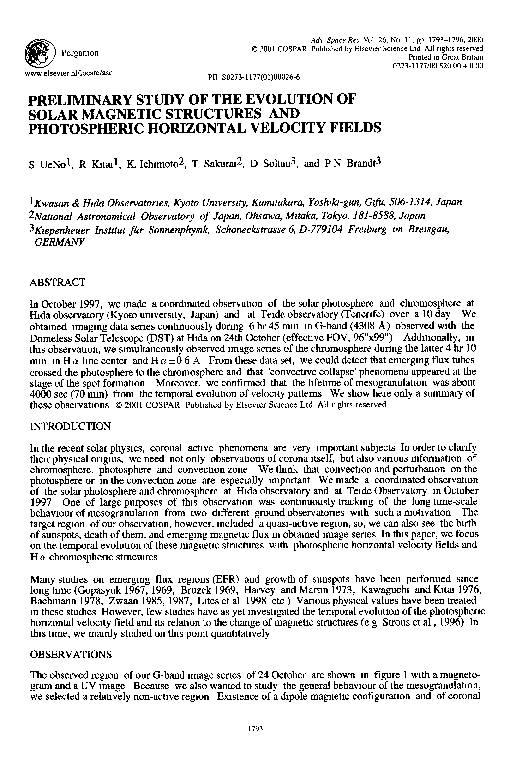 (PDF) Preliminary study of the evolution of solar magnetic structures ...