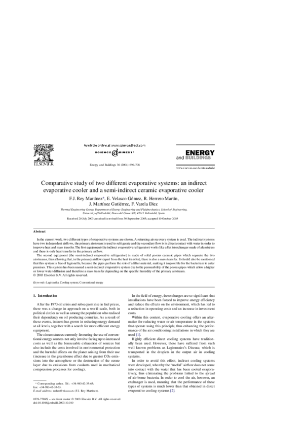 (PDF) Comparative study of two different evaporative systems: an ...