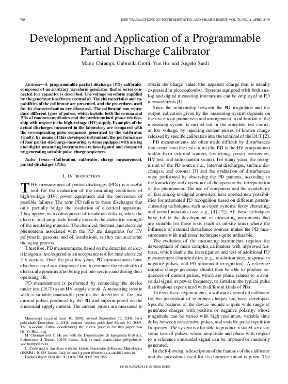 (PDF) Development and Application of a Programmable Partial Discharge ...