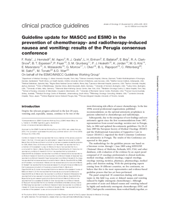 (PDF) Guideline update for MASCC and ESMO in the prevention of ...