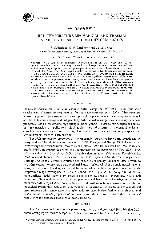 (PDF) High temperature mechanical and thermal stability of silicate ...