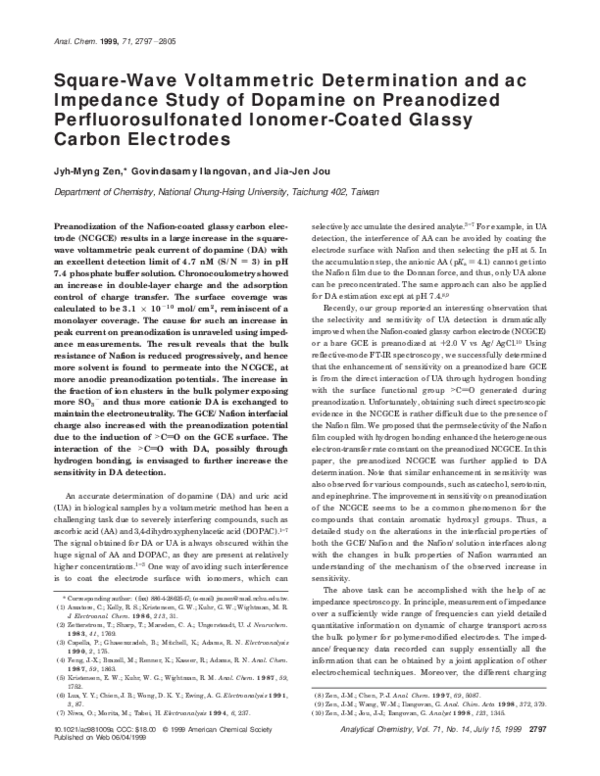 (PDF) Square-Wave Voltammetric Determination and ac Impedance Study of ...