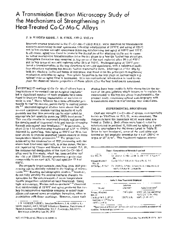 (PDF) A transmission electron microscopy study of the mechanisms of ...
