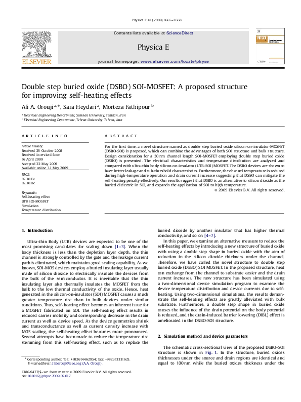 (PDF) Double step buried oxide (DSBO) SOI-MOSFET: A proposed structure ...