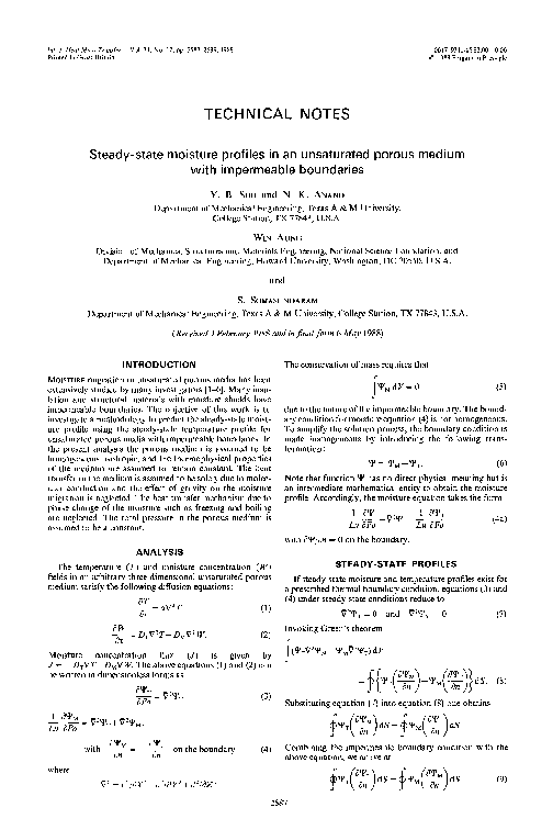 (PDF) Steady-state moisture profiles in an unsaturated porous medium ...
