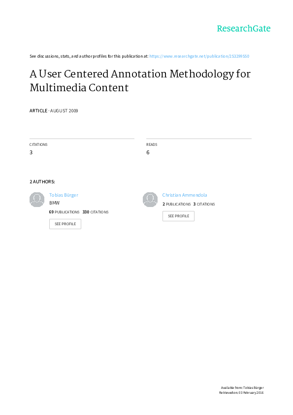 (PDF) A user centered annotation methodology for multimedia content