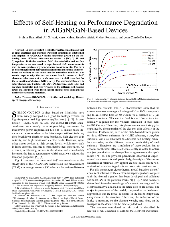 (PDF) Effects of Self-Heating on Performance Degradation in AlGaN/GaN ...