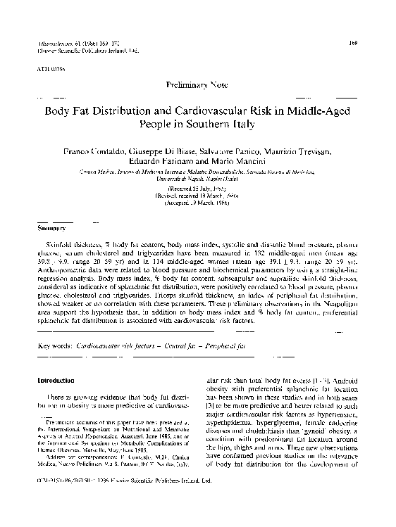(PDF) Body fat distribution and cardiovascular risk in middle-aged ...