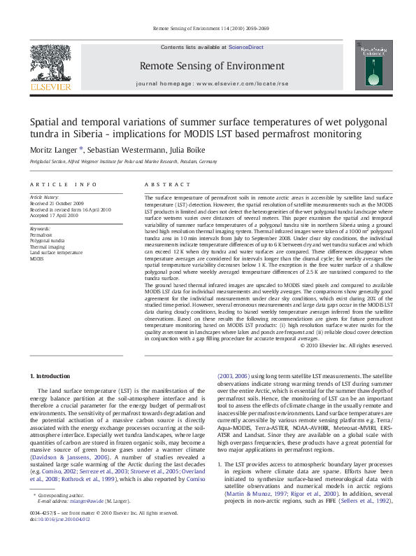 (PDF) Spatial and temporal variations of summer surface temperatures of ...