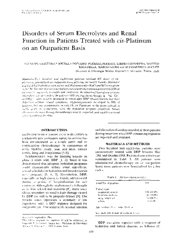 (PDF) Disorders of serum electrolytes and renal function in patients ...