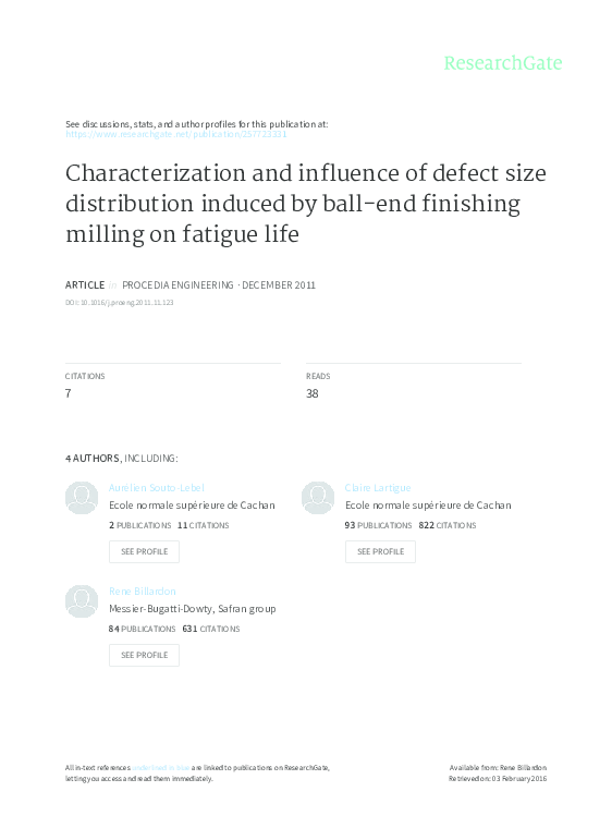 (PDF) Characterization and influence of defect size distribution ...